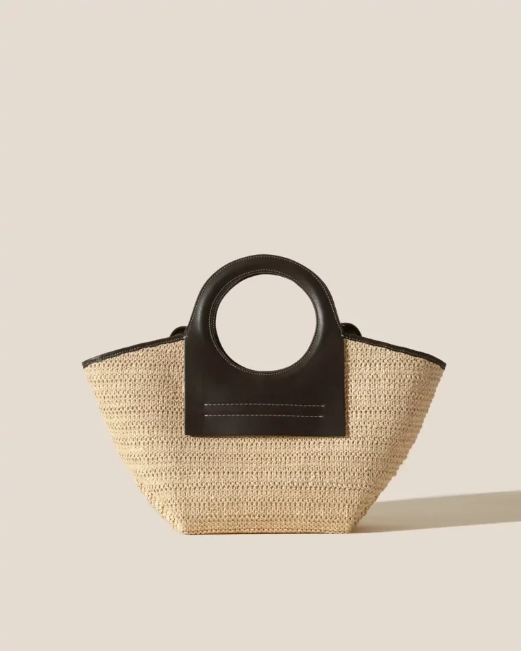 Beige Dark Brown Hereu Tote Bags Cala S Raffia - Leather-Trimmed Tote Bag Women