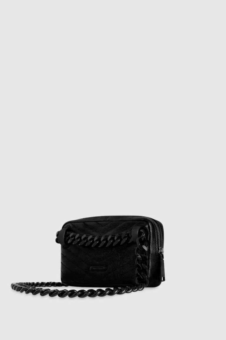 Belt Bag Rebecca Minkoff Women Edie Belt Bag Black-Black-Shellac - Image 2