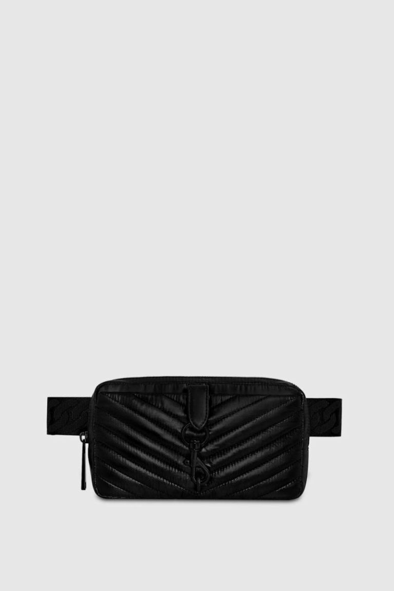 Belt Bag Women Rebecca Minkoff Black-Black-Shellac Edie Nylon Belt Bag
