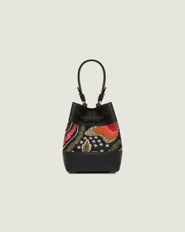 Black Beaded/Embroidered Satin Osette Women Totes & Top Handle Bags Strathberry - Image 5