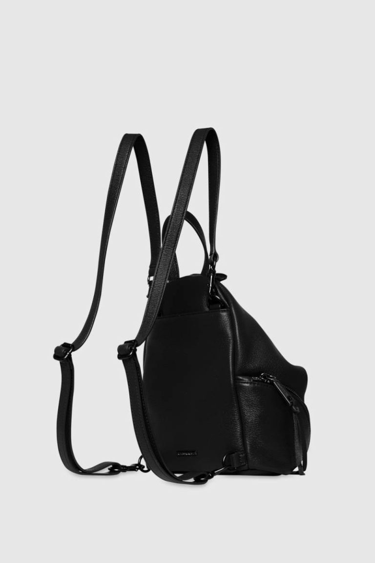 Black-Black-Shellac Convertible Mini Julian Backpack Backpack Women Rebecca Minkoff - Image 2