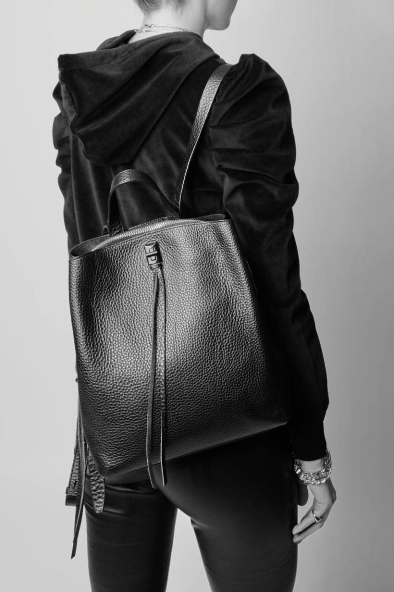 Black-Black-Shellac Darren Medium Backpack Women Rebecca Minkoff Backpack - Image 4