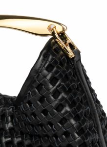 Black Boomerang Elleme Small Boomerang Woven Leather Black Women - Image 5