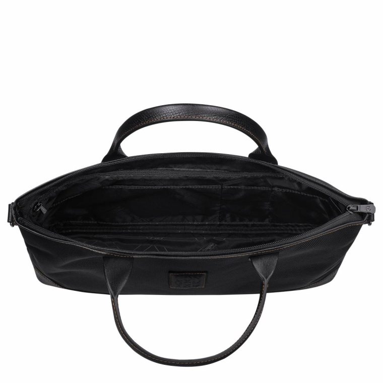 Black Boxford S Briefcase Black - Recycled Canvas Longchamp Briefcase Women - Image 3