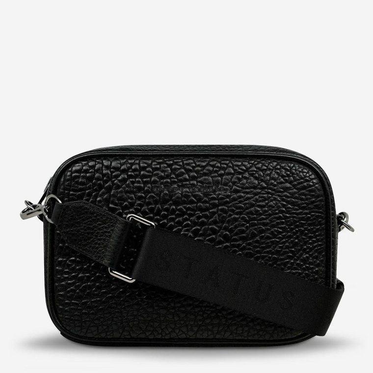 Black Bubble Plunder Bag With Webbed Strap - Black Bubble Status Anxiety Women Crossbody - Image 2