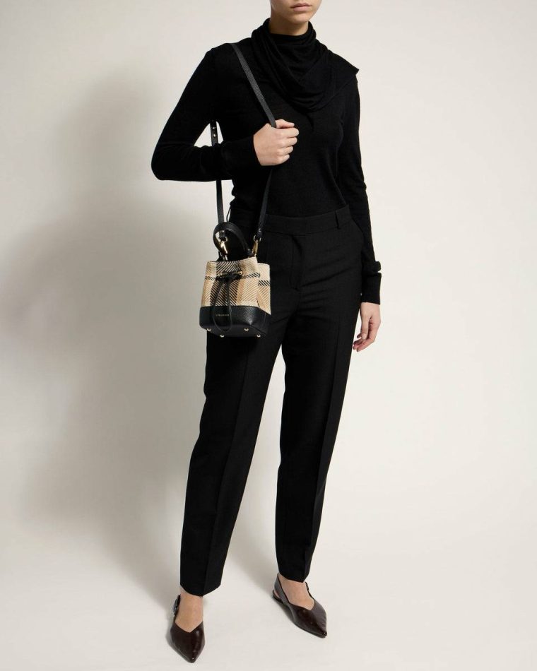 Black/Camel Tartan Totes & Top Handle Bags Osette Strathberry Women