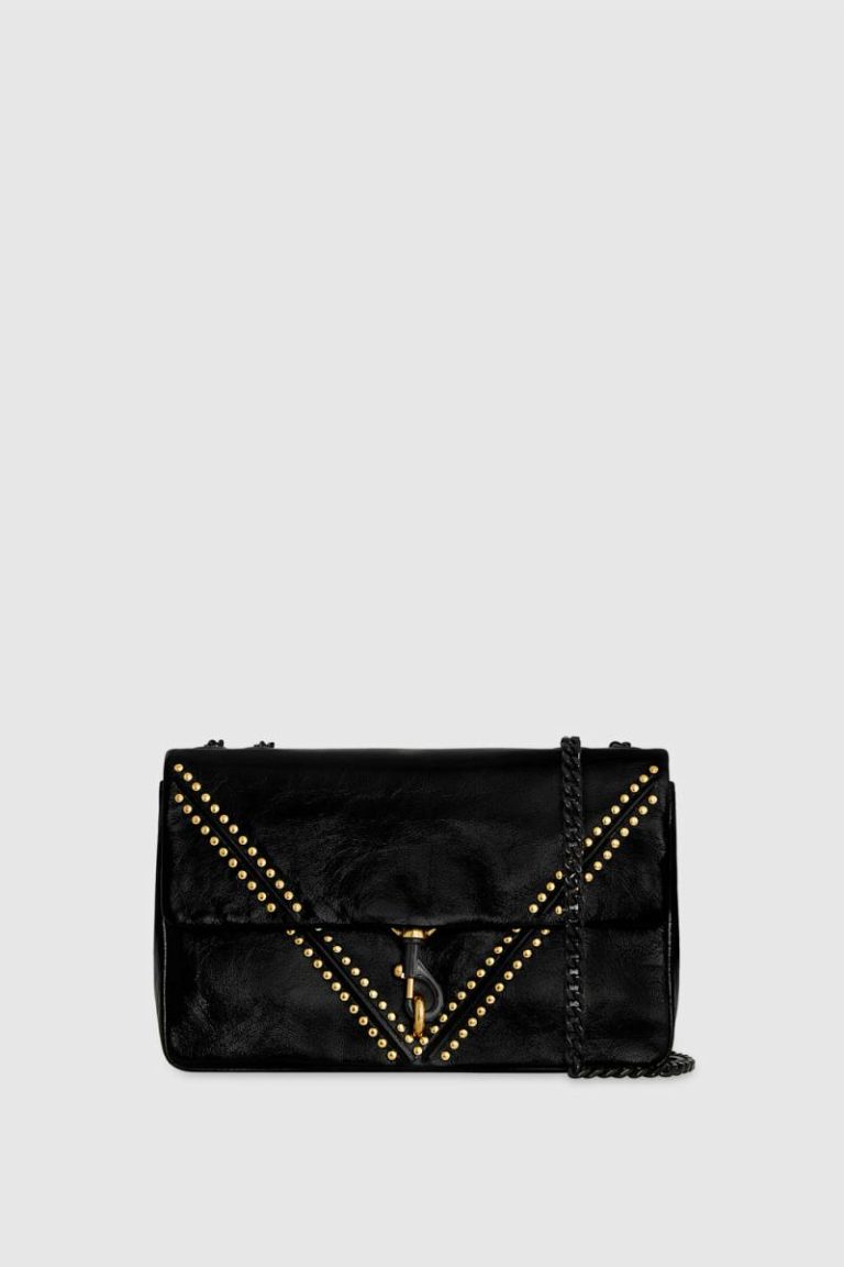 Black Crossbody Bag Rebecca Minkoff Edie Medium Crossbody V Studded Women