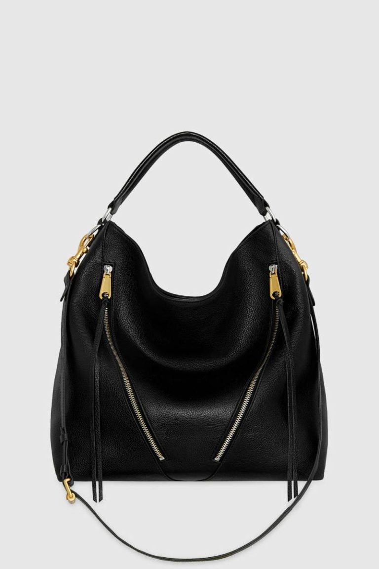 Black Hobo Bag Rebecca Minkoff Women Moto Double Zip Hobo