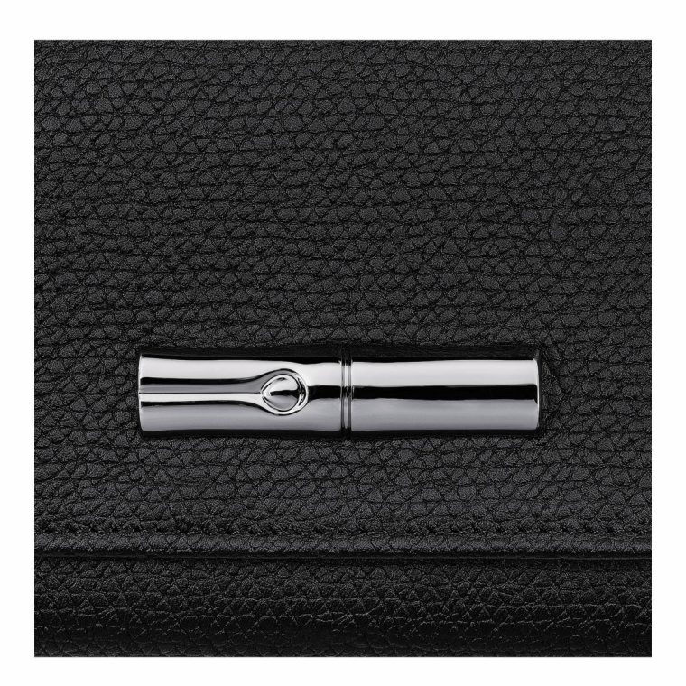 Black Le Roseau Wallet Black - Leather Leather Wallets Women Longchamp - Image 4