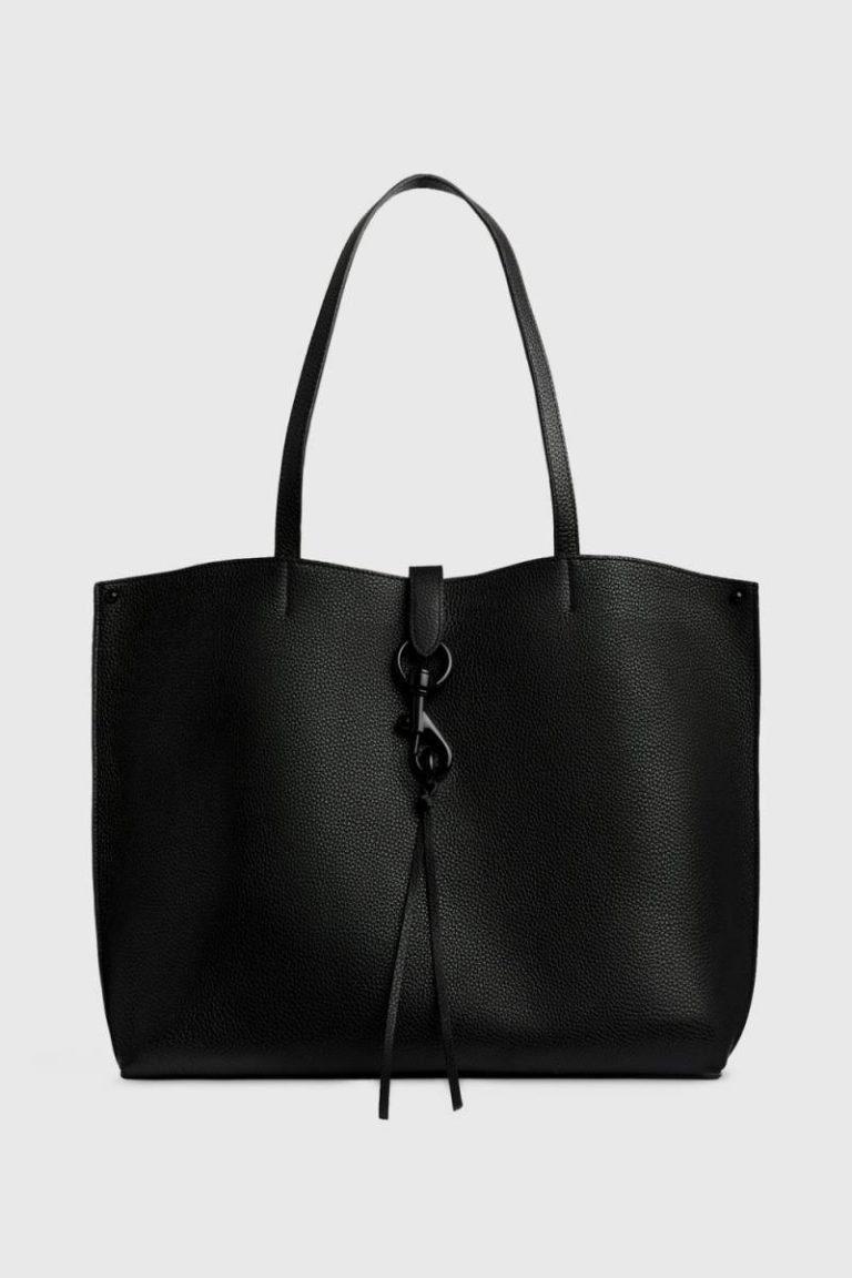 Black Leather Unlined Tote Rebecca Minkoff Tote Bag Women Black-Black-Shellac