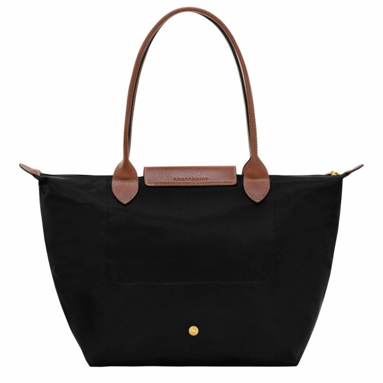 Black Longchamp Le Pliage Original M Tote Bag Black - Recycled Canvas Women Shoulder Bags - Image 3
