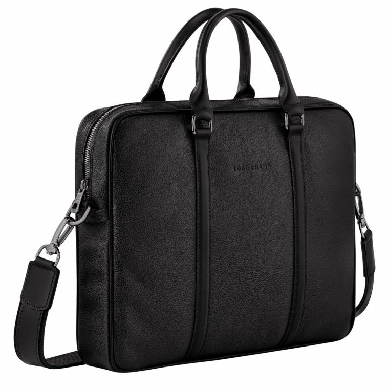 Black Longchamp Leather Bags Le Foulonné Xs Briefcase Black - Leather Women - Image 3