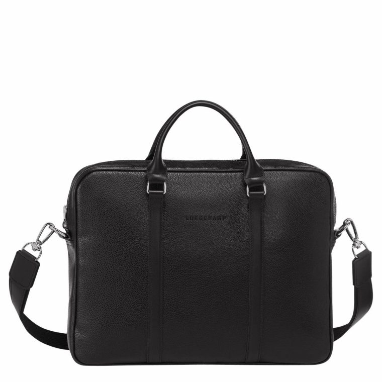 Black Longchamp Leather Bags Le Foulonné Xs Briefcase Black - Leather Women