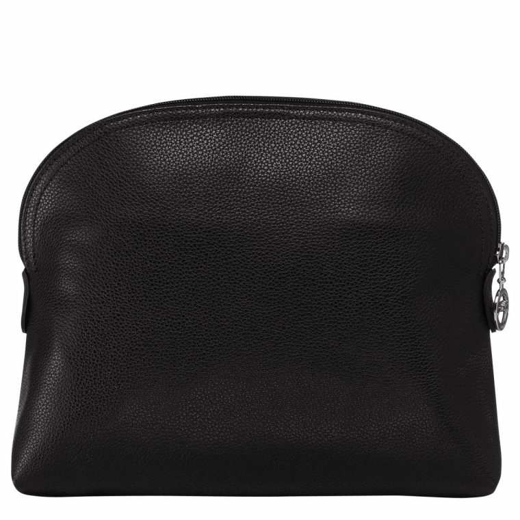 Black Longchamp Toiletry Bags Women Le Foulonné Toiletry Case Black - Leather - Image 3