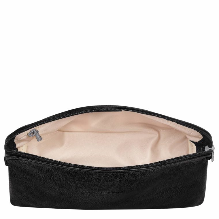 Black Longchamp Toiletry Bags Women Le Foulonné Toiletry Case Black - Leather - Image 4