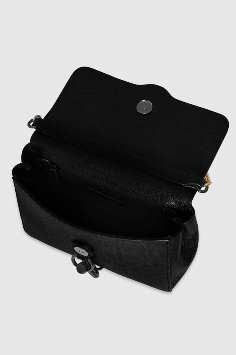 Black Megan Top Handle With Chain Rebecca Minkoff Crossbody Bag Women - Image 3