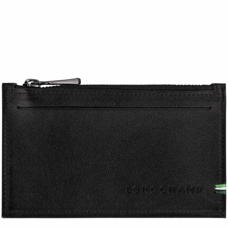 Black Men Cardholders & Coin Purses Longchamp Sur Seine Coin Purse Black - Leather