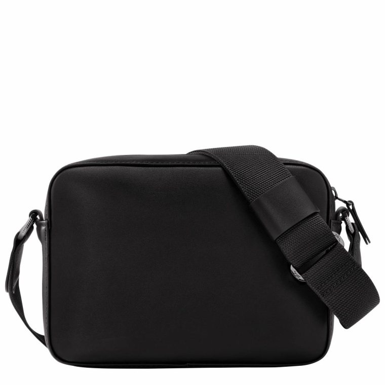 Black Men Longchamp Sur Seine Camera Bag Black - Leather Leather Bags - Image 4