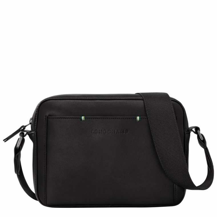 Black Men Longchamp Sur Seine Camera Bag Black - Leather Leather Bags