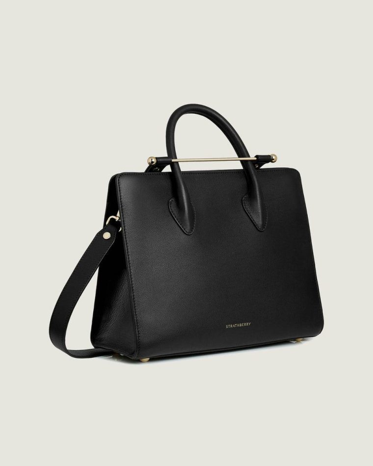Black Midi Tote Strathberry Shoulder Bags Women - Image 2