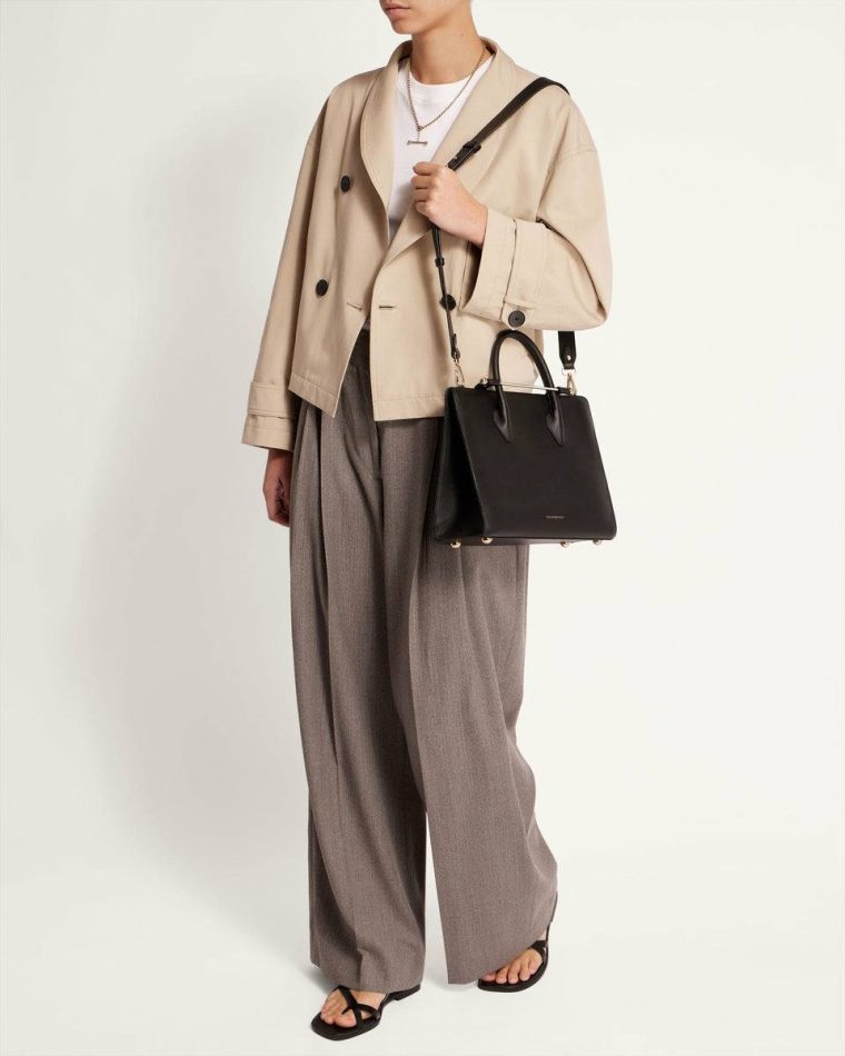 Black Midi Tote Strathberry Shoulder Bags Women