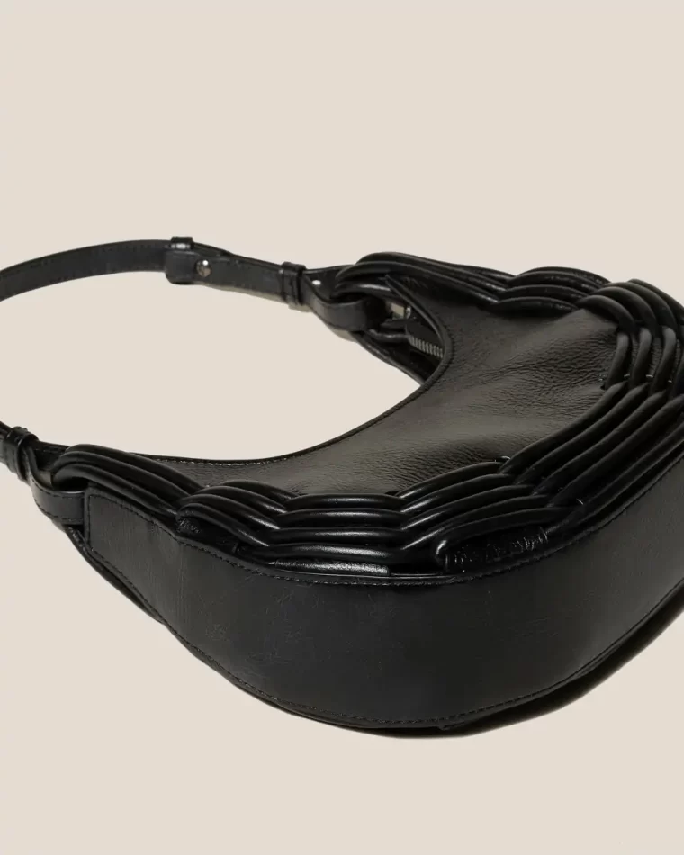 Black Pinar Shoulder - Braided Detail Shoulder Bag Women Shoulder Bags Hereu - Image 5