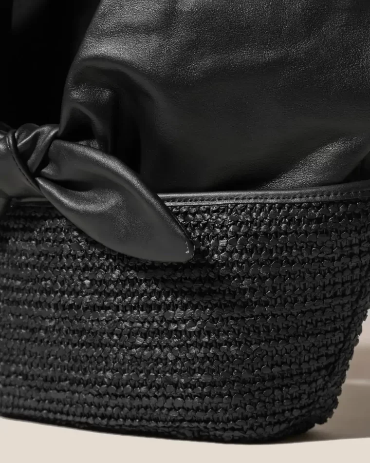 Black Quini - Bow Detail Shoulder Bag Hereu Shoulder Bags Women - Image 3