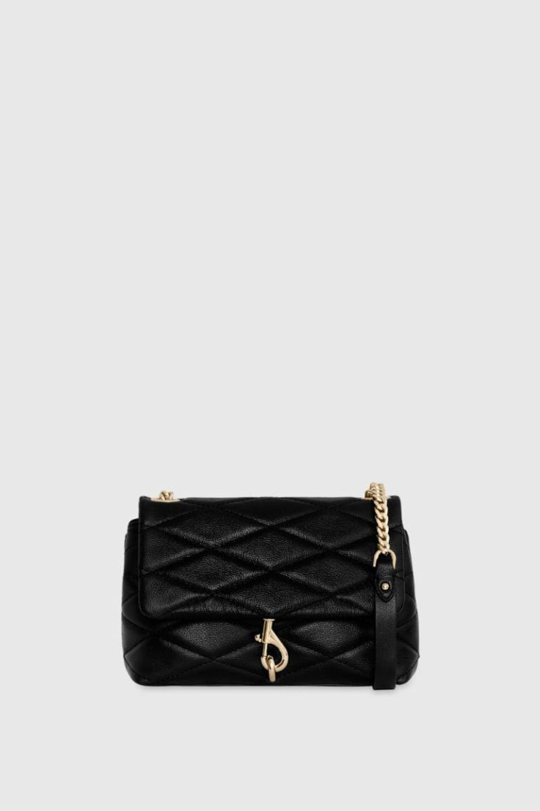 Black Rebecca Minkoff Edie Crossbody With Diamond Quilt Women Crossbody Bag