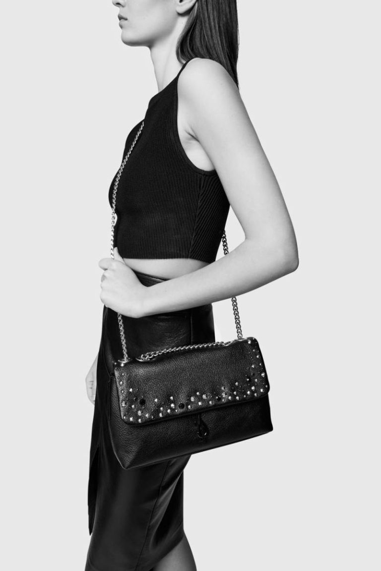 Black Rebecca Minkoff Women Edie Studded Medium Crossbody Crossbody Bag - Image 5