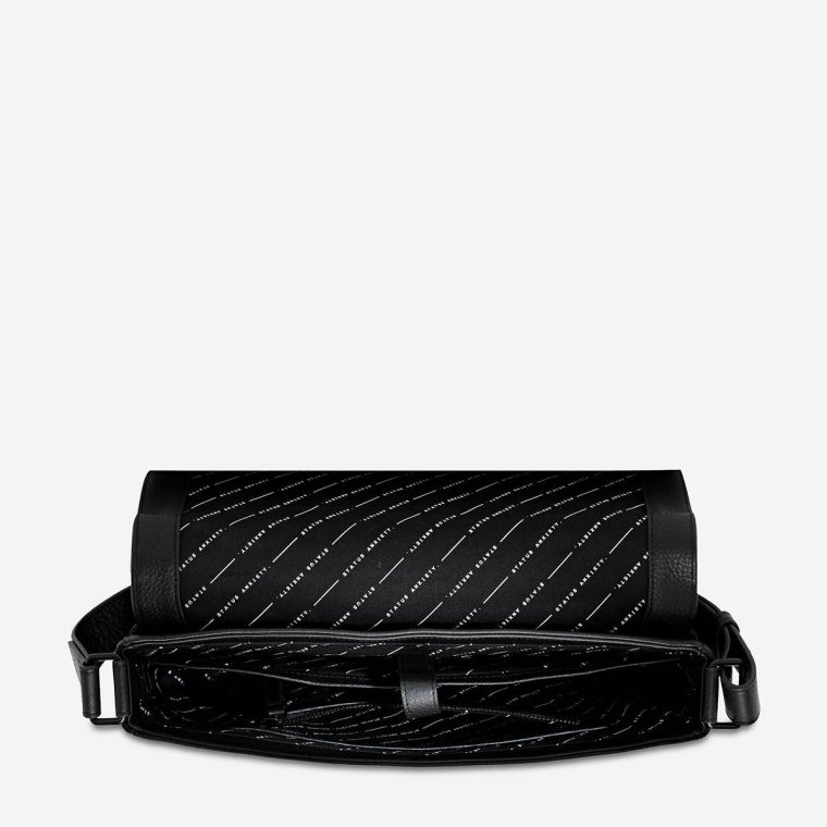 Black Set Your Sights Bag - Black Men Status Anxiety Satchel Bags - Image 4