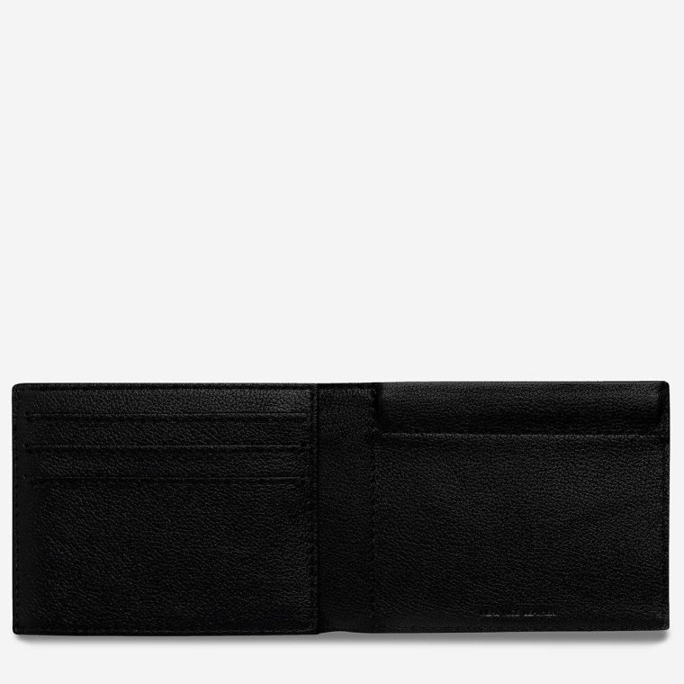 Black Status Anxiety Tri-Fold Men Noah Wallet - Black - Image 3