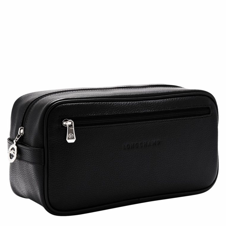 Black Toiletry Bags Women Le Foulonné Toiletry Case Black - Leather Longchamp - Image 2