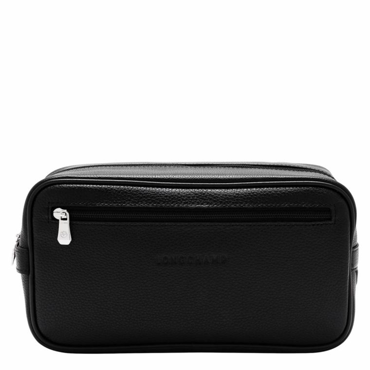 Black Toiletry Bags Women Le Foulonné Toiletry Case Black - Leather Longchamp