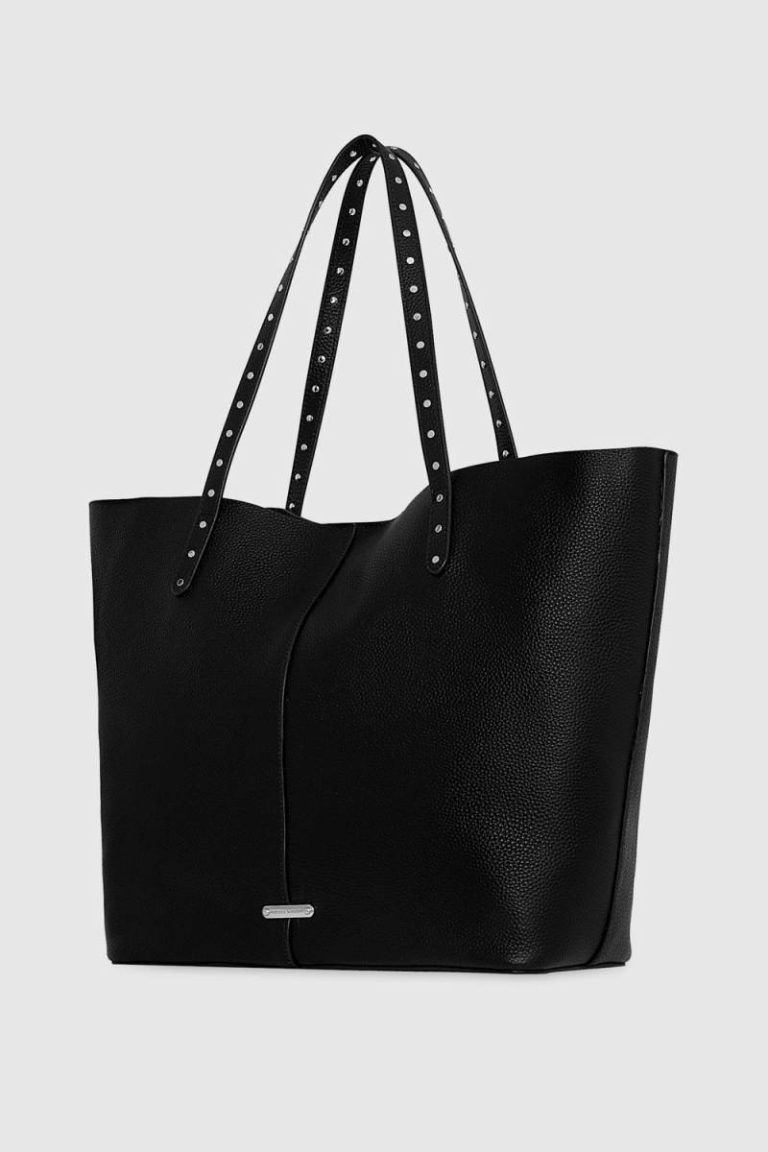 Black Tote Bag Women Soft Studded Tote Rebecca Minkoff - Image 2