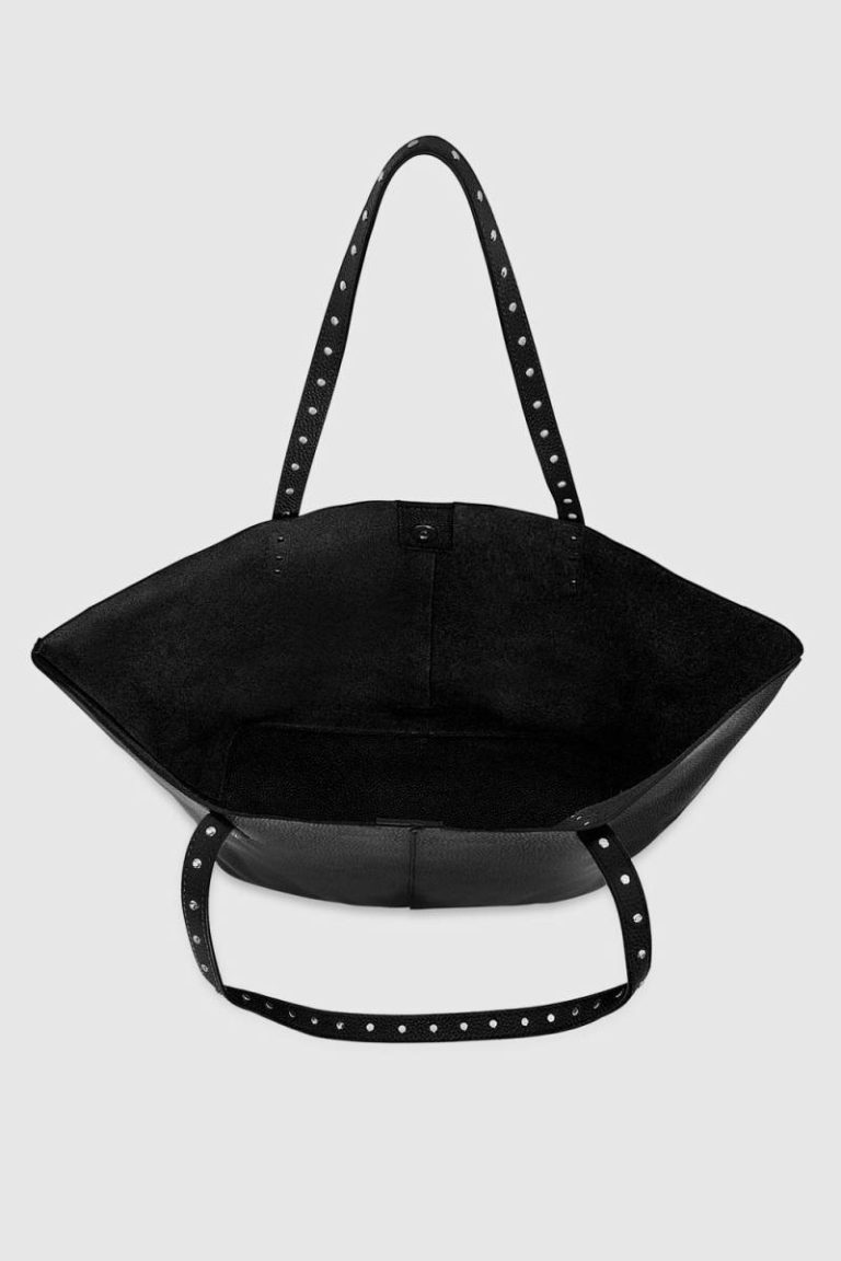 Black Tote Bag Women Soft Studded Tote Rebecca Minkoff - Image 3