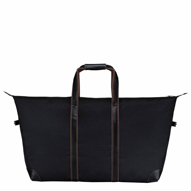 Black Travel Bags Women Longchamp Boxford Xl Travel Bag Black - Recycled Canvas - Image 3