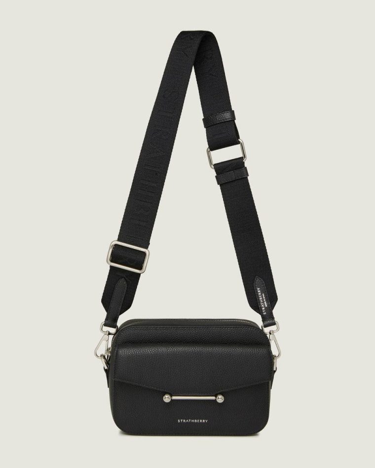 Black Travel Bags Women Strathberry Mosaic Camera - Image 3