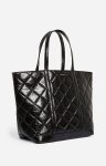 Black Vanessa Bruno Women Quilted Tote Bags Quilted Leather Xl Zipped Cabas Tote Shoulder Carry, Zip Closure - Image 4