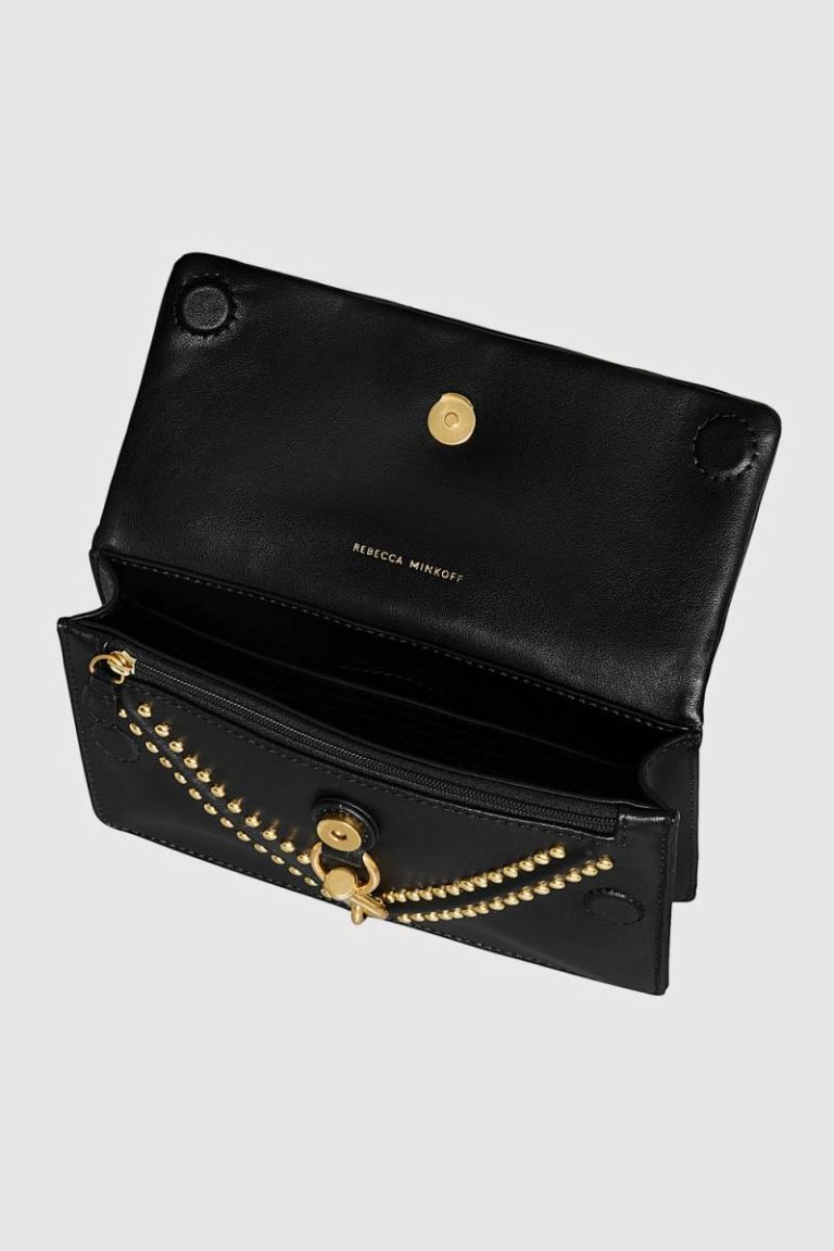 Black Wallet Rebecca Minkoff V Studded Wallet On Chain Women - Image 3