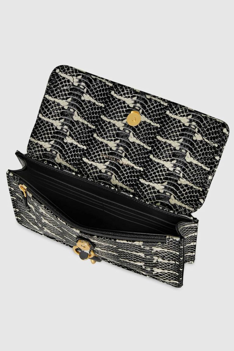 Black-White-Snake Women Rebecca Minkoff Edie Mini Crossbody On A Chain Crossbody Bag - Image 3