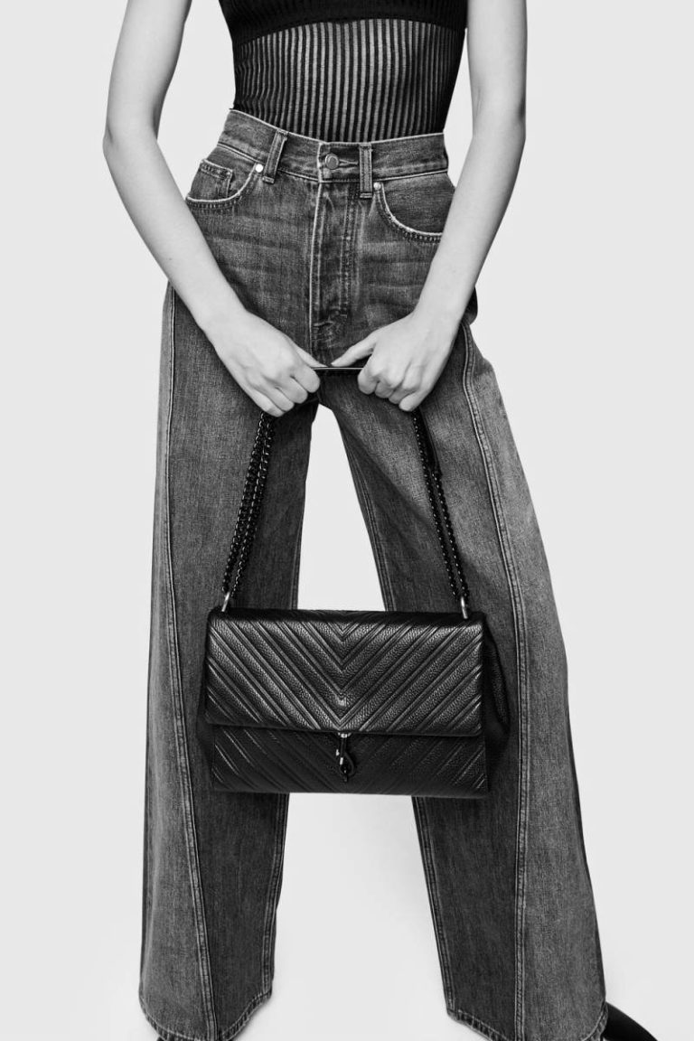 Black Women Edie Emboss Large Shoulder Rebecca Minkoff Shoulder Bag - Image 4