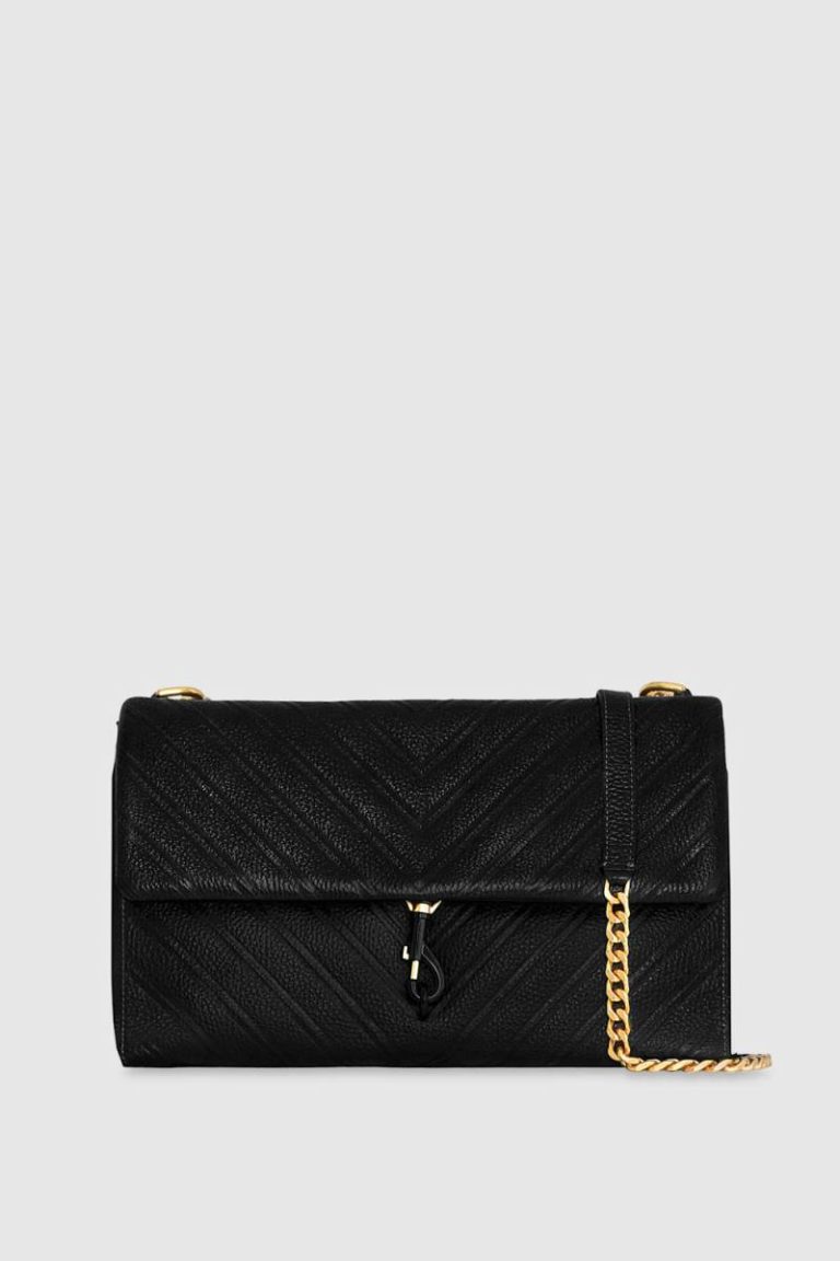Black Women Edie Emboss Large Shoulder Rebecca Minkoff Shoulder Bag
