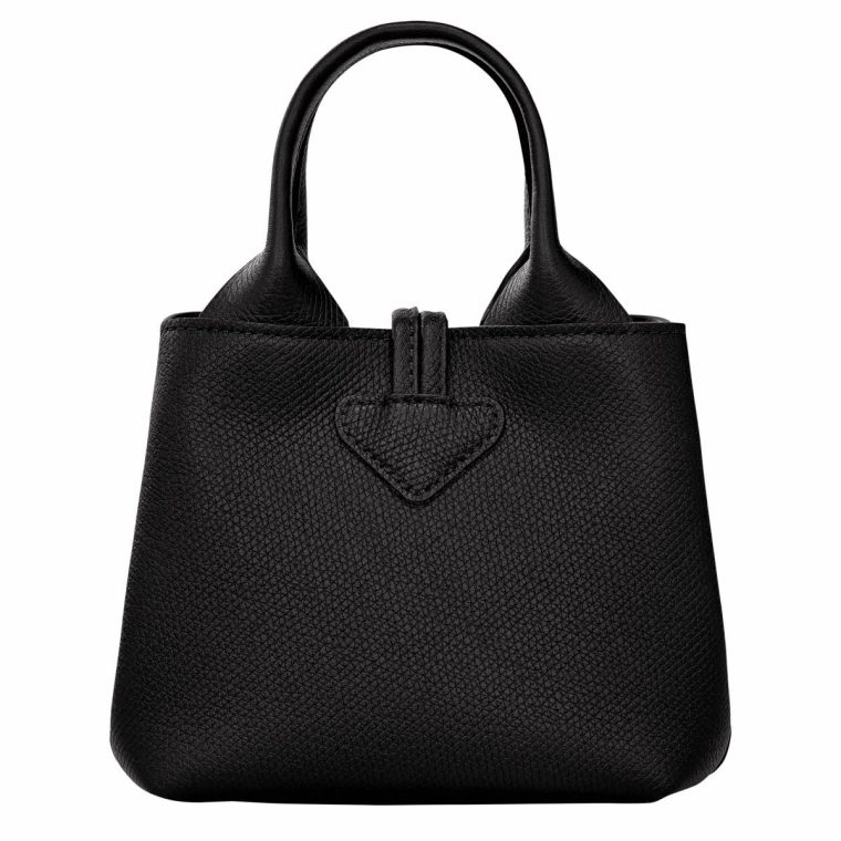Black Women Le Roseau Xs Handbag Black - Leather Longchamp Leather Bags - Image 4
