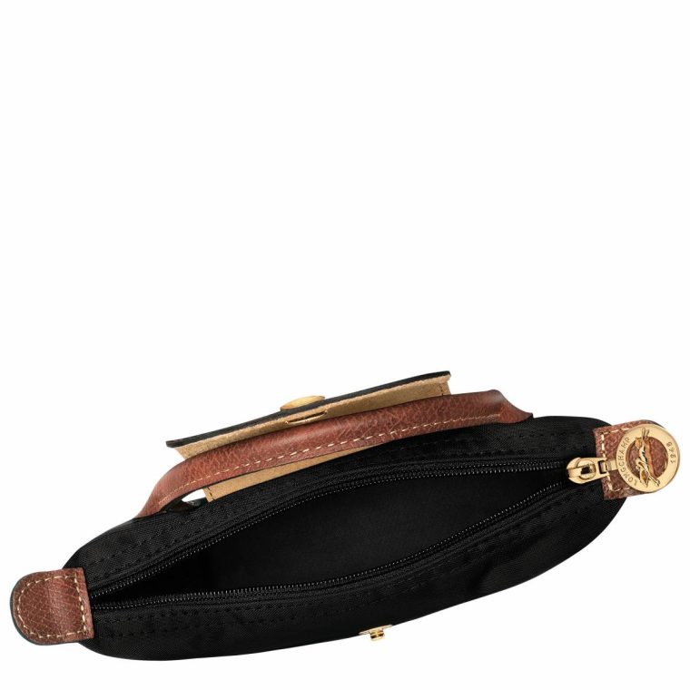 Black Women Longchamp Le Pliage Original Pouch With Handle Black - Recycled Canvas Pouches & Cases - Image 4