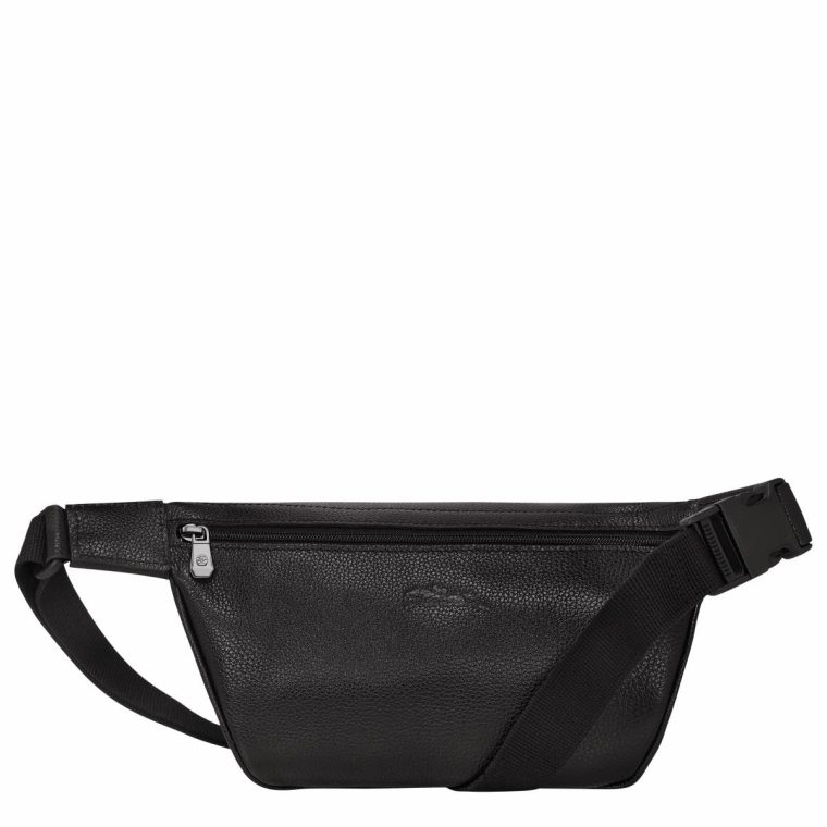 Black Women Longchamp Leather Bags Le Foulonné M Belt Bag Black - Leather - Image 4