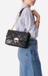 Black Women Moon Large Leather Bag Made In Italy Vanessa Bruno Quilted Bags - Image 2