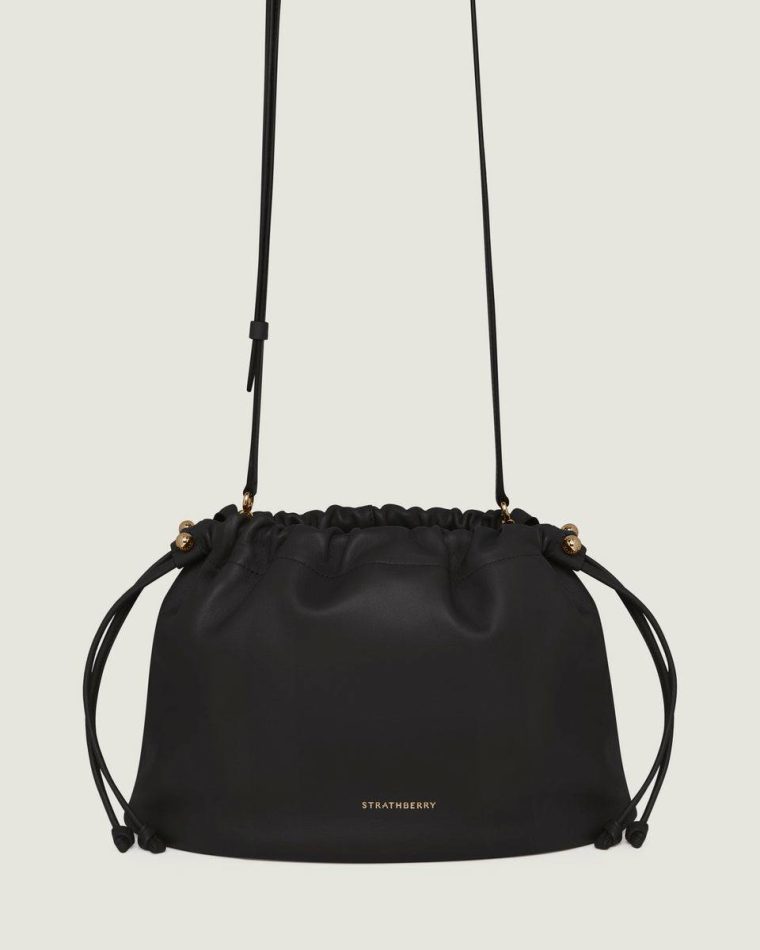 Black Women Strathberry Charlotte Midi Drawstring Shoulder Bags - Image 3