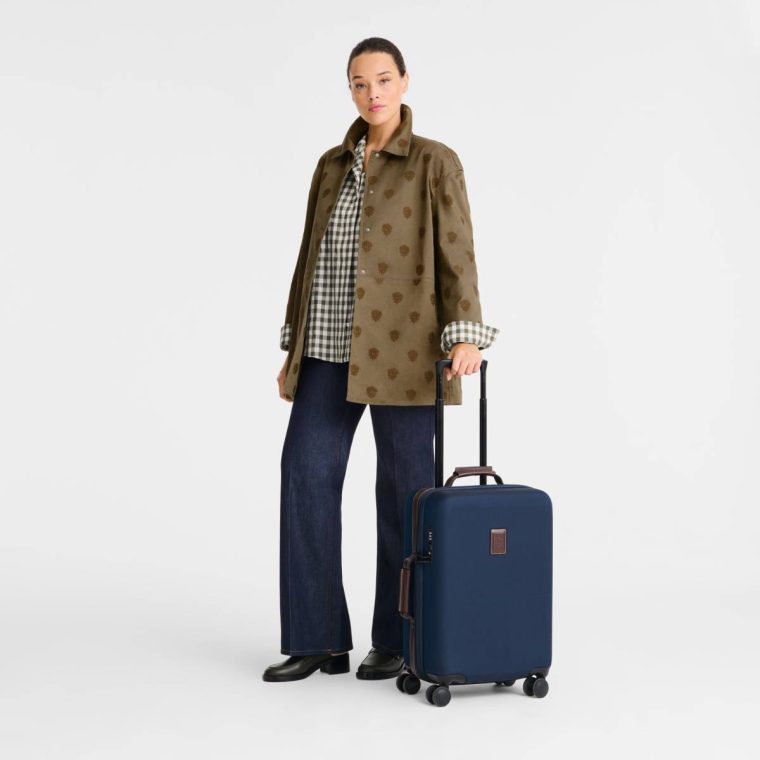 Blue Women Longchamp Boxford S Carry-On Blue - Recycled Canvas Suitcases
