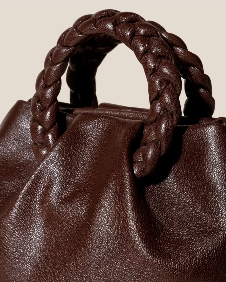 Bombon M Supple Shiny - Plaited-Handle Leather Crossbody Bag Hereu Mahogany Women Crossbody Bags - Image 2
