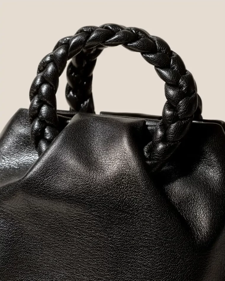 Bombon M Supple Shiny - Plaited-Handle Leather Crossbody Bag Women Hereu Black Crossbody Bags - Image 2